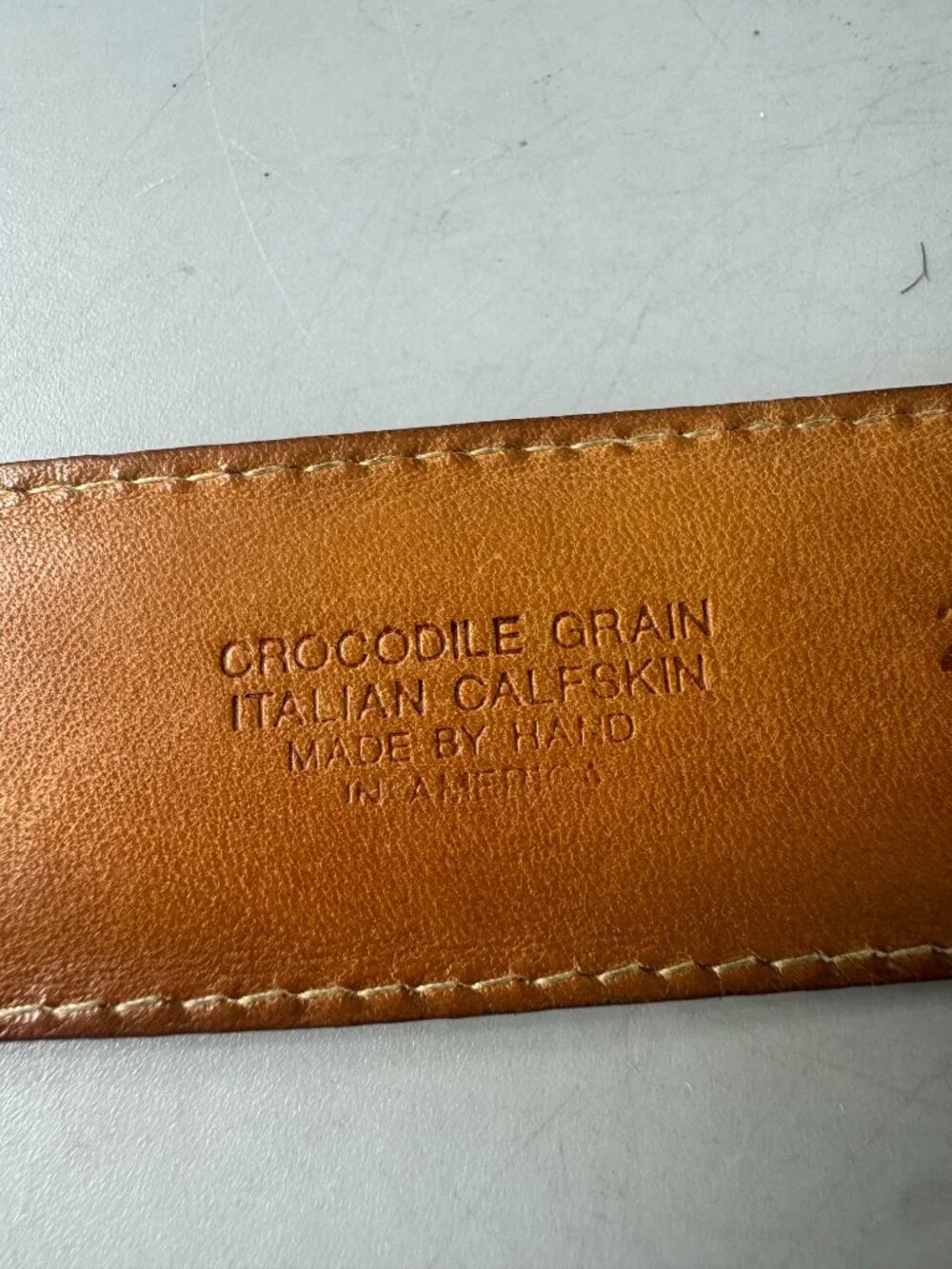 Authenitc Martin Dingman Crocodile Grain Italian Calfskin Men's Belt, Size 95/38